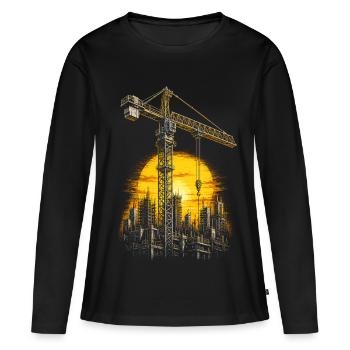 Opérateur de grue Opérateur de grue - T-shirt manches longues Premium bio Femme - noir - Devant - Julia (174cm)
