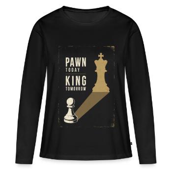 Pion aujourd’hui Roi Demain Échecs Ambition Métaphore - T-shirt manches longues Premium bio Femme - noir - Devant - Julia (174cm)