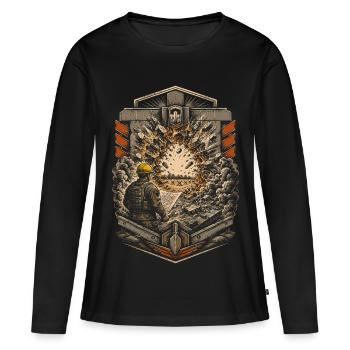 Military mechanic - Women's Premium Organic Long Sleeve Shirt - black - Front - Julia (174cm)