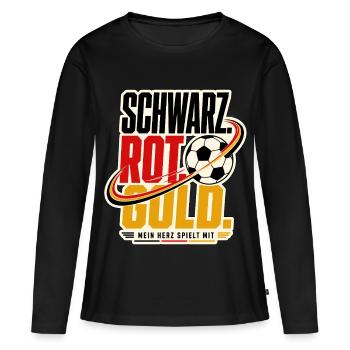 Schwarz Rot Gold Fußball 2026 - Women's Premium Organic Long Sleeve Shirt - black - Front - Julia (174cm)