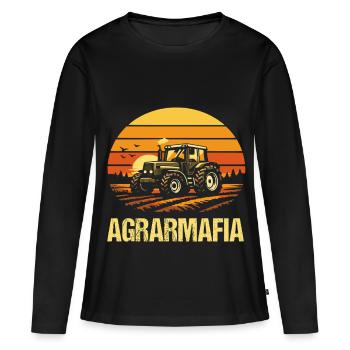 Agrarmafia Bauer Traktor Retro Landwirt - Frauen Premium Bio Langarmshirt - Schwarz - Vorne - Julia (174cm)