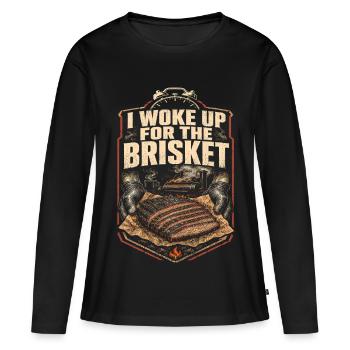 Concours de BBQ que je me suis réveillé pour le brisket - T-shirt manches longues Premium bio Femme - noir - Devant - Julia (174cm)