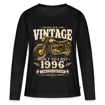 30th Birthday Gift Biker Vintage 1996 - Women's Premium Organic Long Sleeve Shirt - black - Front - Julia (174cm)