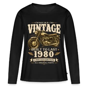 46. Geburtstag Geschenk Biker Jahrgang 1980 - Frauen Premium Bio Langarmshirt - Schwarz - Vorne - Julia (174cm)