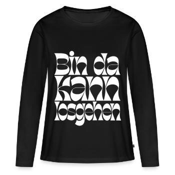 Je suis là pour y aller | Motivation Dire - T-shirt manches longues Premium bio Femme - noir - Devant - Julia (174cm)