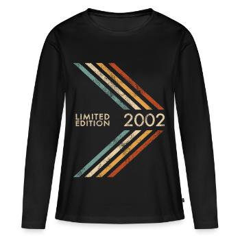 Édition limitée 2002 Anniversaire Homme Femme Rétro - T-shirt manches longues Premium bio Femme - noir - Devant - Julia (174cm)