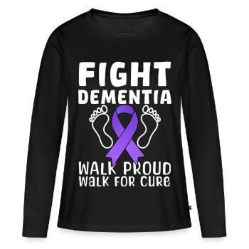 Fight Dementia Walk Proud Walk For Cure Awareness - Frauen Premium Bio Langarmshirt - Schwarz - Vorne - Julia (174cm)