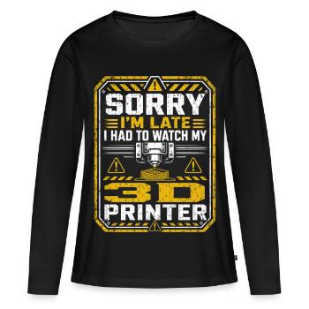 3D-Druck | Geek Maker Humor - Frauen Premium Bio Langarmshirt - Schwarz - Vorne - Julia (174cm)