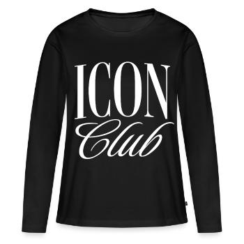 Icon Club - Frauen Premium Bio Langarmshirt - Schwarz - Vorne - Julia (174cm)