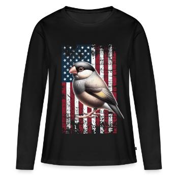 Java Sparrow US Reisamadine - T-shirt manches longues Premium bio Femme - noir - Devant - Julia (174cm)