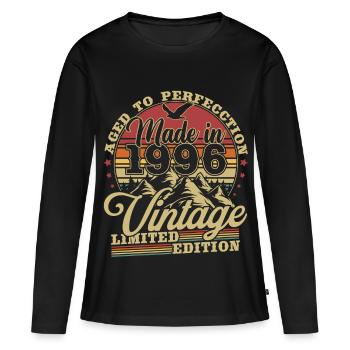1996 Vintage Birthday Vintage Gift - Women's Premium Organic Long Sleeve Shirt - black - Front - Julia (174cm)