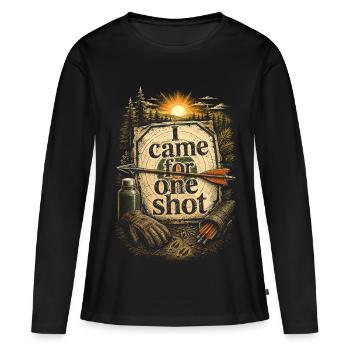 Arbalète Arbalétrier Je suis venu pour un coup - T-shirt manches longues Premium bio Femme - noir - Devant - Julia (174cm)