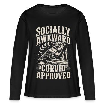 Socially Awkward Owls Design - Women's Premium Organic Long Sleeve Shirt - black - Front - Julia (174cm)