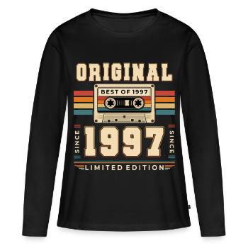 29th Birthday Gift Man Cassette Best of 1997 - Women's Premium Organic Long Sleeve Shirt - black - Front - Julia (174cm)