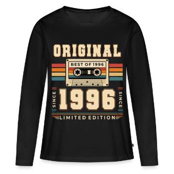 Cassette Gift Man pour le 30e anniversaire Best of 1996 - T-shirt manches longues Premium bio Femme - noir - Devant - Julia (174cm)