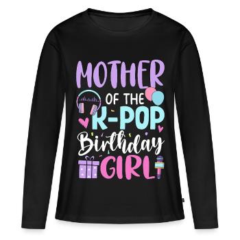 Mère de la fille d’anniversaire de la K-Pop - T-shirt manches longues Premium bio Femme - noir - Devant - Julia (174cm)