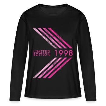 Édition limitée 1998 Femmes d’anniversaire - T-shirt manches longues Premium bio Femme - noir - Devant - Julia (174cm)