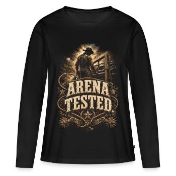 Rodeo American Arena testé - T-shirt manches longues Premium bio Femme - noir - Devant - Julia (174cm)