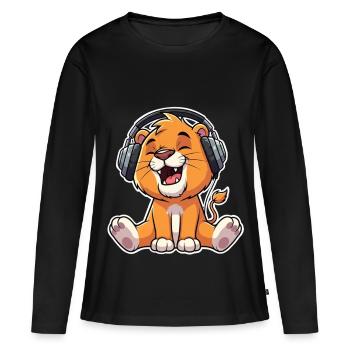 Lion Music - T-shirt manches longues Premium bio Femme - noir - Devant - Julia (174cm)