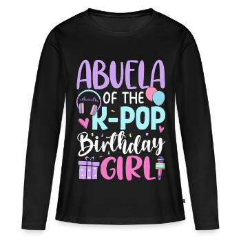 Abuela de la fille d’anniversaire K-Pop - T-shirt manches longues Premium bio Femme - noir - Devant - Julia (174cm)