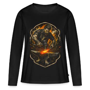 Forgeron, ferrant - T-shirt manches longues Premium bio Femme - noir - Devant - Julia (174cm)