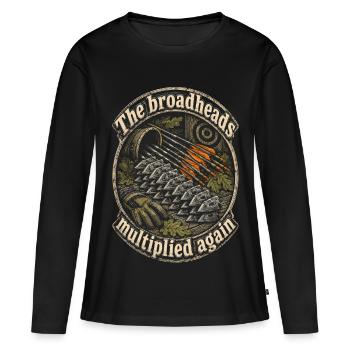Armbrust Armbrustschütze - Frauen Premium Bio Langarmshirt - Schwarz - Vorne - Julia (174cm)