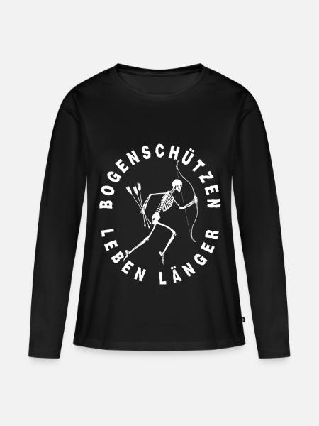Bogenschützen leben länger Shirt Bogenschießen - Frauen Premium Bio Langarmshirt - Schwarz
