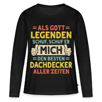 Dachdecker - Frauen Premium Bio Langarmshirt - Schwarz - Vorne - Julia (174cm)