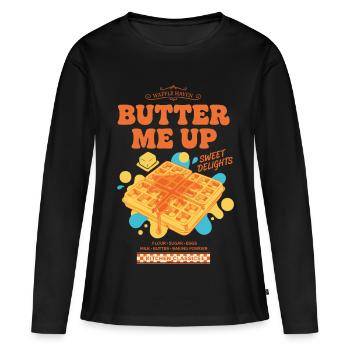 Le petit-déjeuner me gratte Brunch drôle Café Bacon - T-shirt manches longues Premium bio Femme - noir - Devant - Julia (174cm)