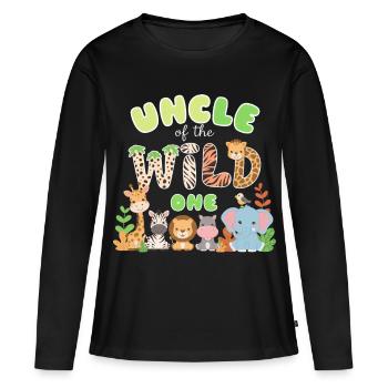Oncle du Sauvage - T-shirt manches longues Premium bio Femme - noir - Devant - Julia (174cm)