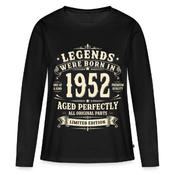 74th Birthday Gift 1952 Man Vintage Retro - Women's Premium Organic Long Sleeve Shirt - black - Front - Julia (174cm)