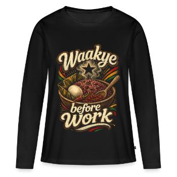 Ghana Ghanesisch Waakye avant le travail - T-shirt manches longues Premium bio Femme - noir - Devant - Julia (174cm)