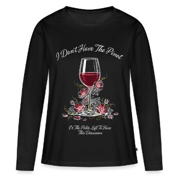 Je n’ai pas le Pinot - T-shirt manches longues Premium bio Femme - noir - Devant - Julia (174cm)
