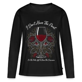Conception de la Bloom de Verre à Vin - T-shirt manches longues Premium bio Femme - noir - Devant - Julia (174cm)