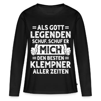 Klempner - Frauen Premium Bio Langarmshirt - Schwarz - Vorne - Julia (174cm)