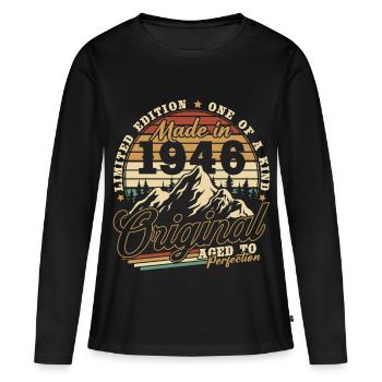 1946 Vintage Vintage Birthday Gift Retro - Women's Premium Organic Long Sleeve Shirt - black - Front - Julia (174cm)