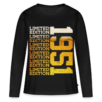 BIÈRE ÉDITION LIMITÉE 1951 75E ANNIVERSAIRE - T-shirt manches longues Premium bio Femme - noir - Devant - Julia (174cm)