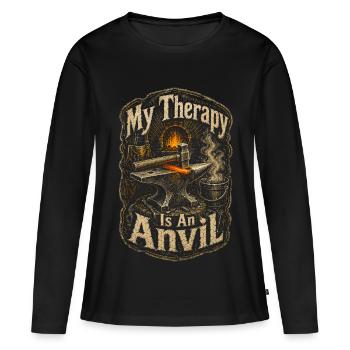 Forgeron, ferrant - T-shirt manches longues Premium bio Femme - noir - Devant - Julia (174cm)