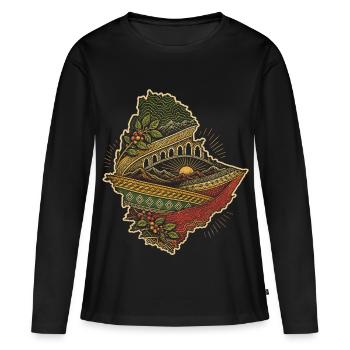 Éthiopie Éthiopiens - T-shirt manches longues Premium bio Femme - noir - Devant - Julia (174cm)