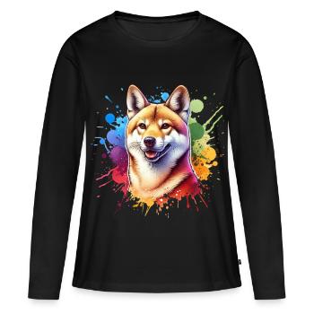 Dingo chien sauvage australien - T-shirt manches longues Premium bio Femme - noir - Devant - Julia (174cm)