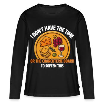 Mème de charcuterie pressé - T-shirt manches longues Premium bio Femme - noir - Devant - Julia (174cm)