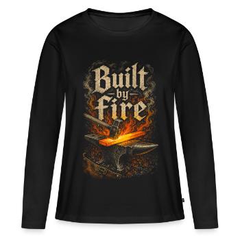 Blacksmith Blacksmith Farrier Built By Fire - Women's Premium Organic Long Sleeve Shirt - black - Front - Julia (174cm)