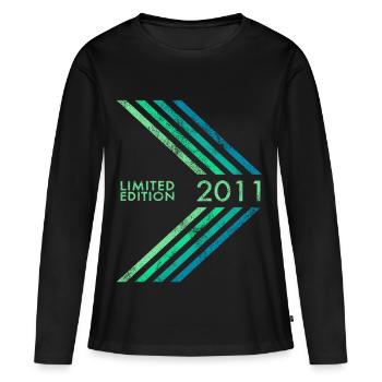 Édition limitée 2011 anniversaires garçons et filles - T-shirt manches longues Premium bio Femme - noir - Devant - Julia (174cm)