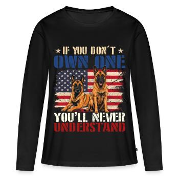 Tu ne comprendras jamais le malinois belge - T-shirt manches longues Premium bio Femme - noir - Devant - Julia (174cm)