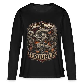 Rolling Coal Turbo Torque And Trouble - Women's Premium Organic Long Sleeve Shirt - black - Front - Julia (174cm)
