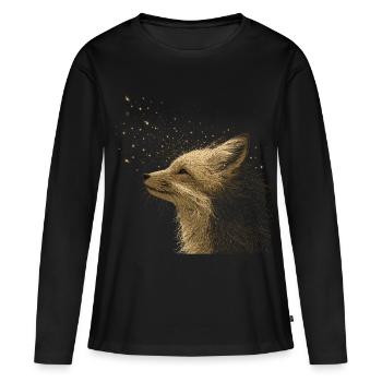 Renard, Nature, Animal de la forêt, Nature sauvage, Amour des animaux - T-shirt manches longues Premium bio Femme - noir - Devant - Julia (174cm)