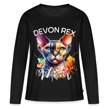 Devon Rex Mom - Women's Premium Organic Long Sleeve Shirt - black - Front - Julia (174cm)
