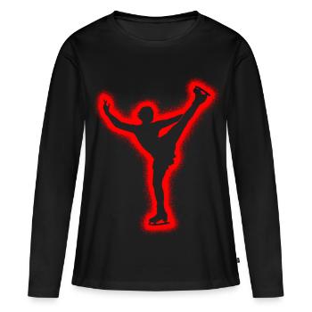 Eislaufen Eiskunstläuferin Mädchen Eiskunstlauf - Frauen Premium Bio Langarmshirt - Schwarz - Vorne - Julia (174cm)