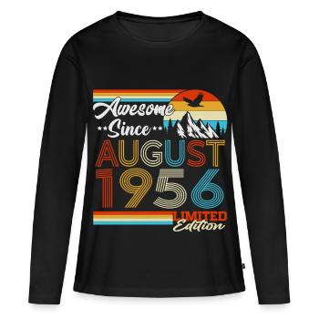 August 1956 Vintage Retro Geburtstag Geschenk - Frauen Premium Bio Langarmshirt - Schwarz - Vorne - Julia (174cm)