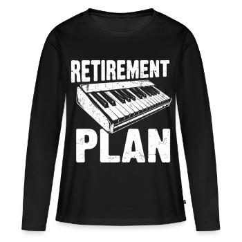 Retirement Plan Piano Keyboard - Women's Premium Organic Long Sleeve Shirt - black - Front - Julia (174cm)